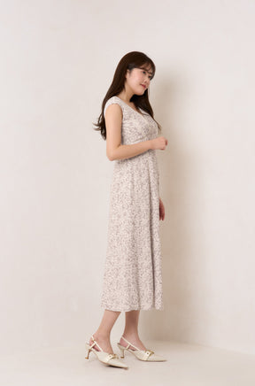 [New color] Lace Trimmed Floral Dress