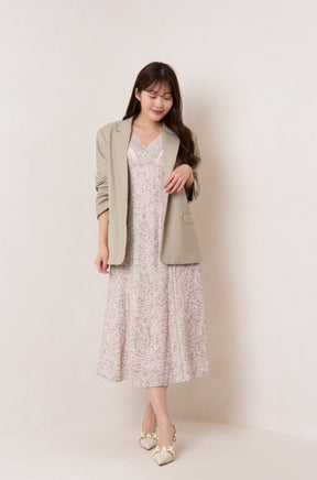 [New color] Lace Trimmed Floral Dress