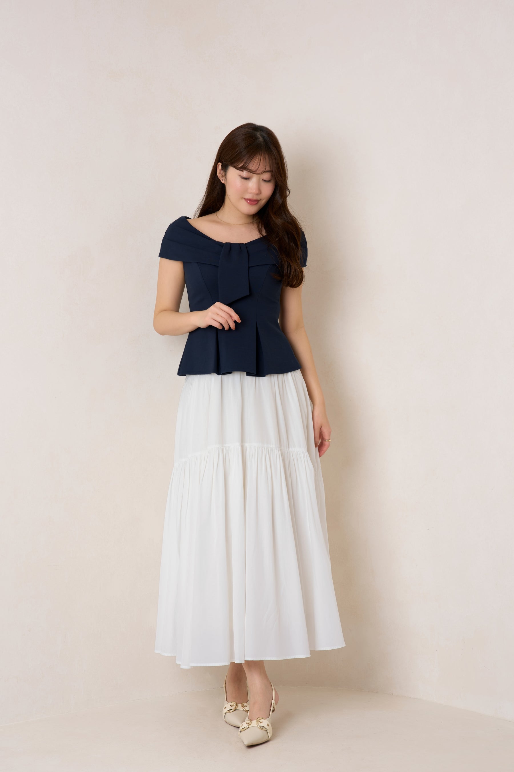 新色】Lily Shawl Peplum Top