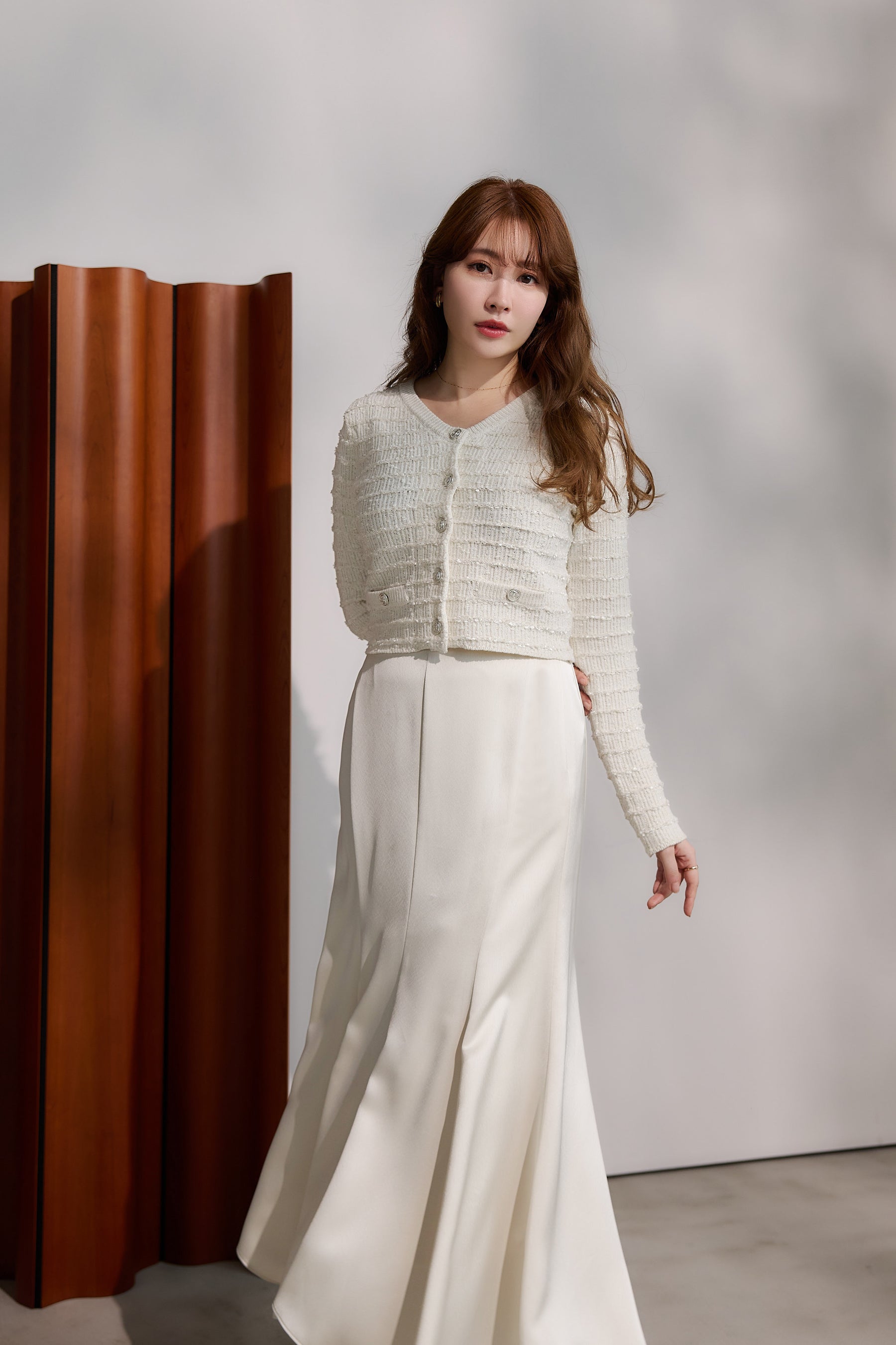 【新色】Asymmetry Hem Satin Skirt