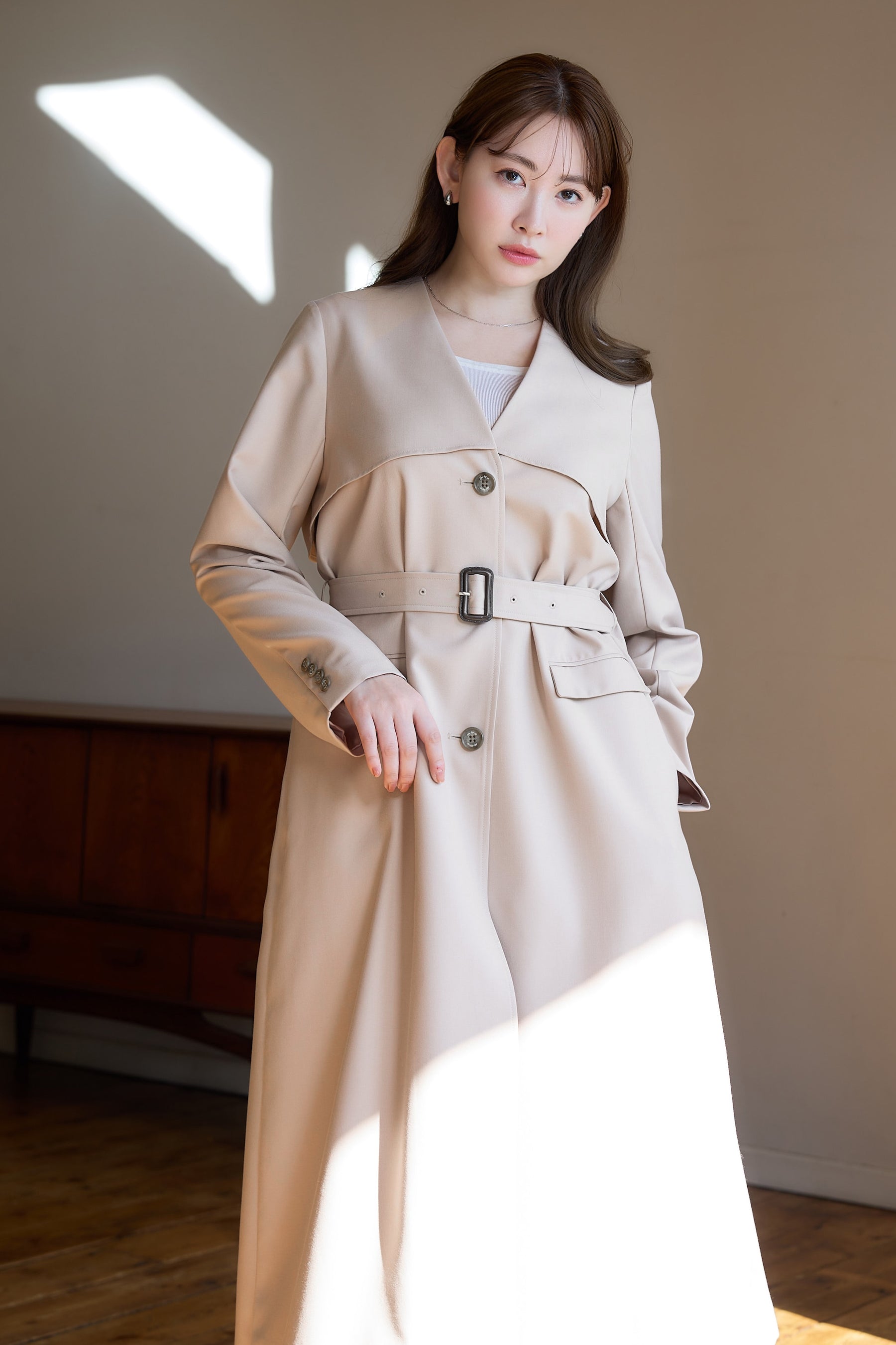 No Collar Spring Coat