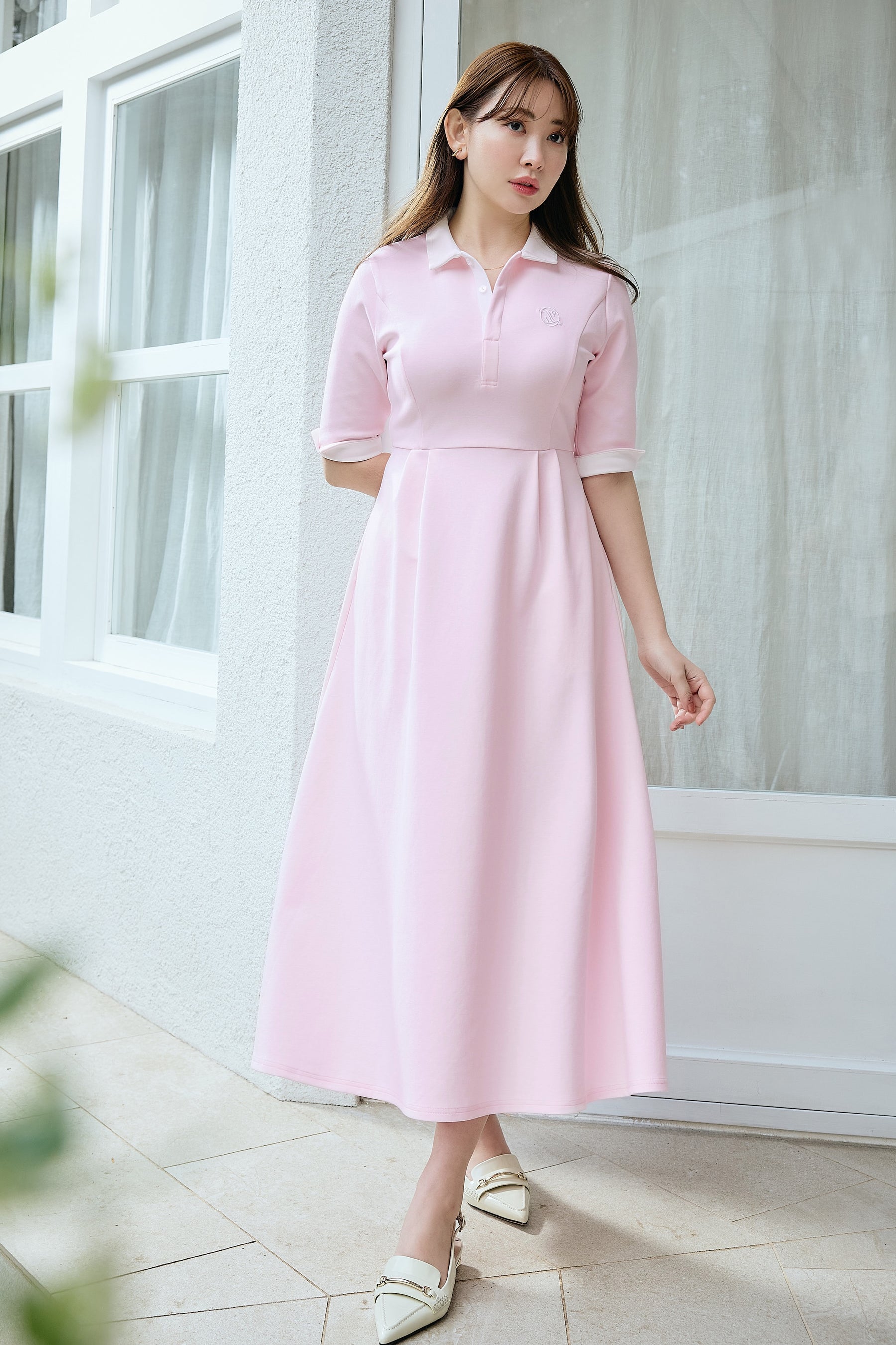 Polo Tuck Flared Dress