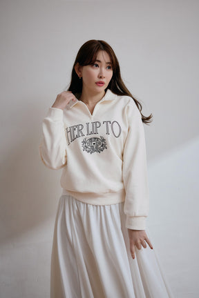 Embroidery Polo Sweatshirt