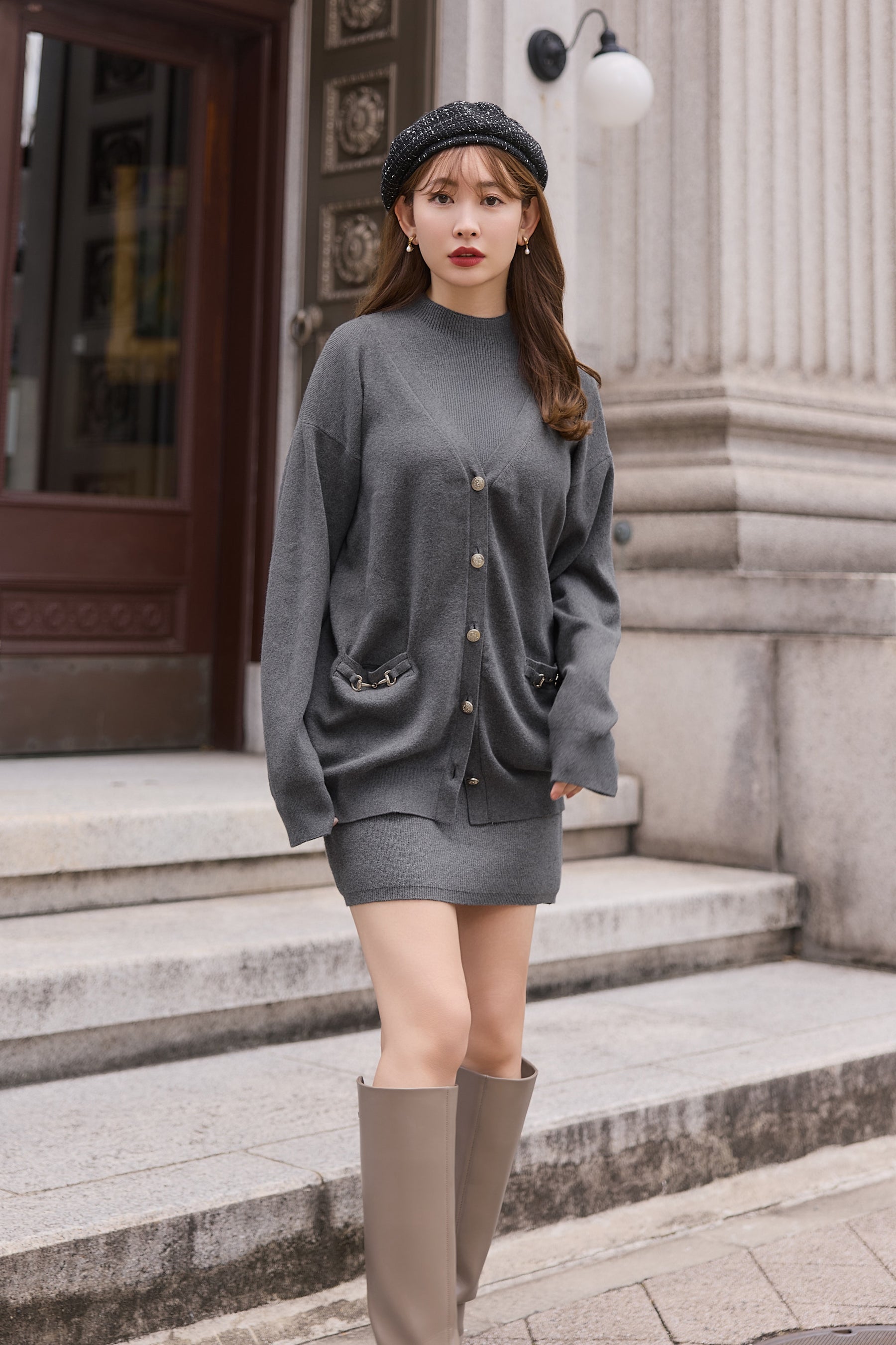 【新色】Clemence Knit Dress Set