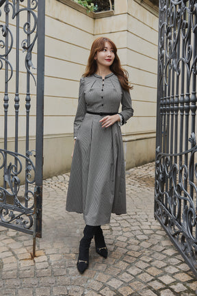 [Ships mid-November] Classic Monochrome Check Midi Dress