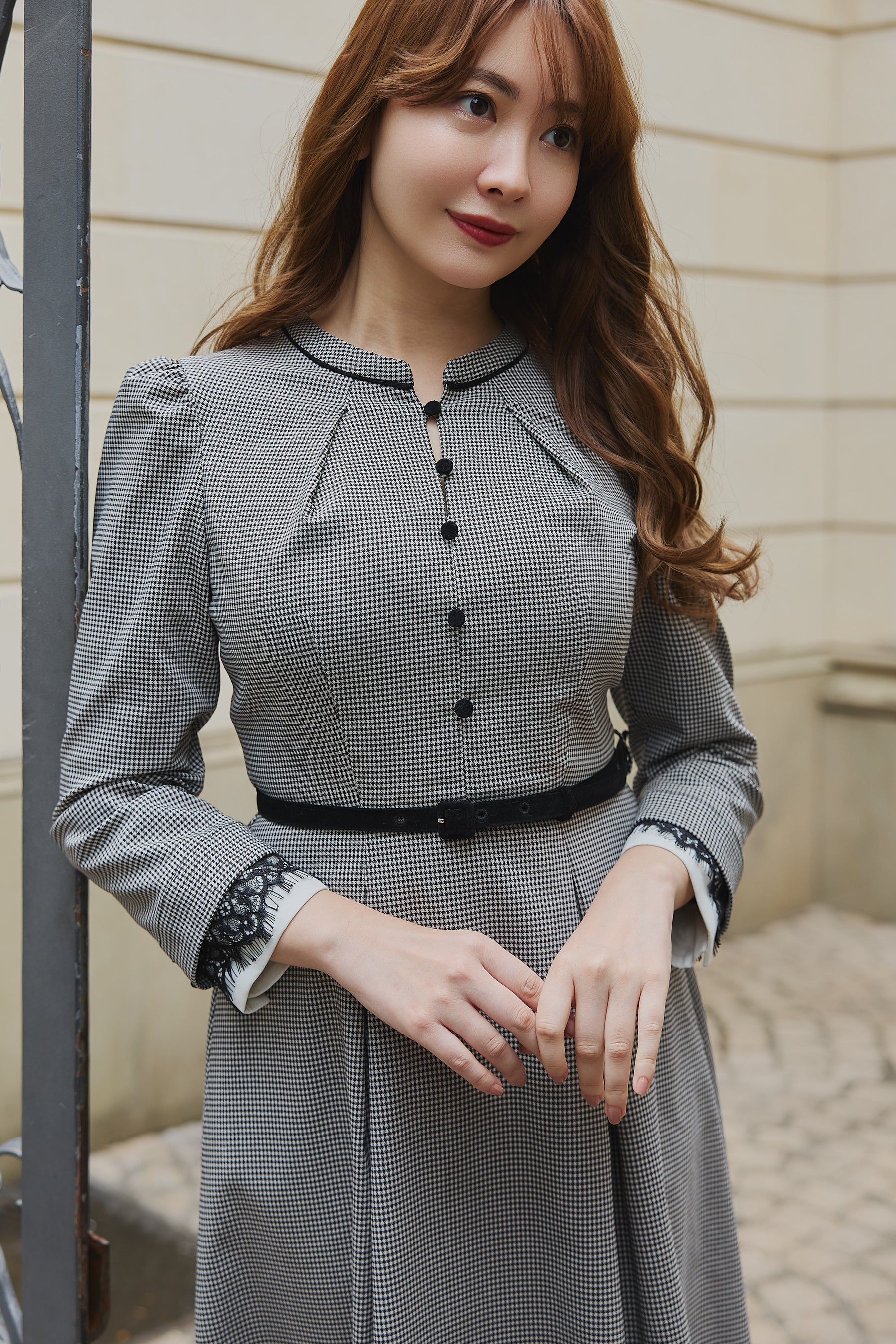 [Ships mid-November] Classic Monochrome Check Midi Dress