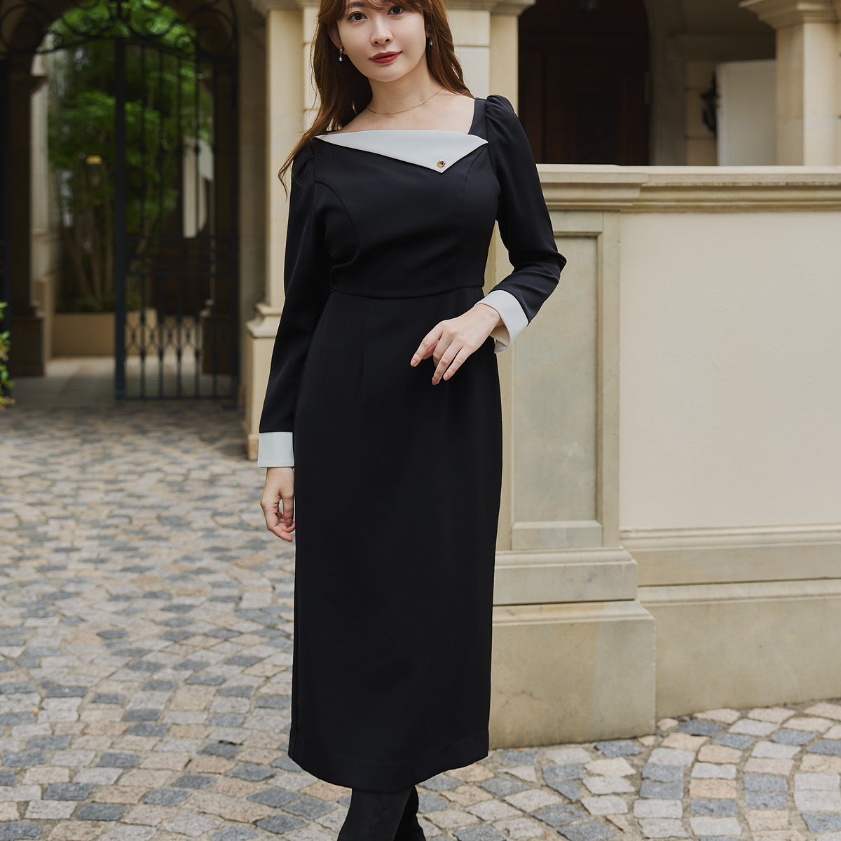 Asymmetrical Collar Dress