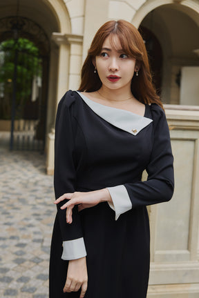 [Shipping in early November] Asymmetrical Collar Dress
