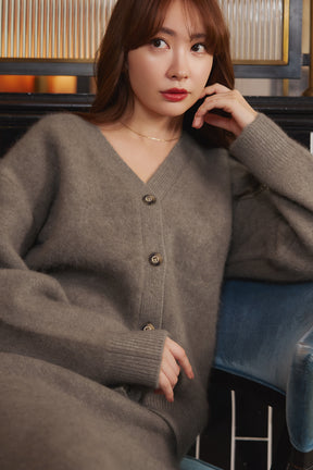 Airy Wool-Blend Cardigan