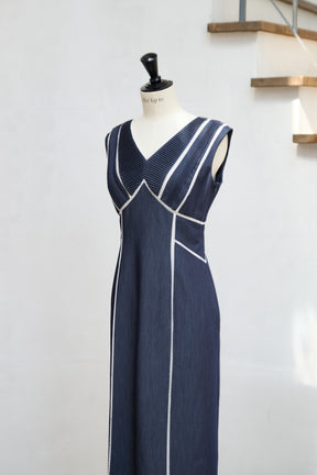 Lace Trimmed Chambray Dress