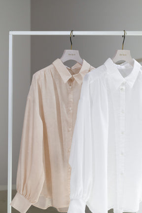 Volume Sleeve Sheer Shirt