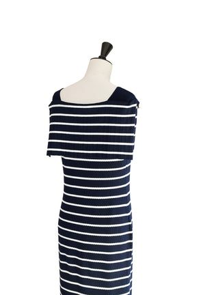 Square Collar Striped Dress
