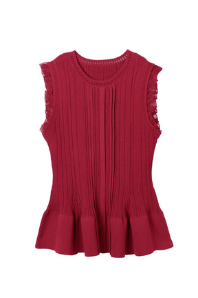 Peplum Ribbed Knit Top