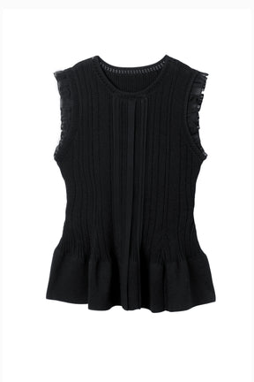 Peplum Ribbed Knit Top