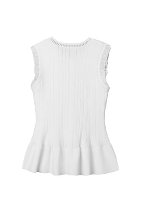 Peplum Ribbed Knit Top