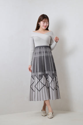 Layered Checked Knit Dress