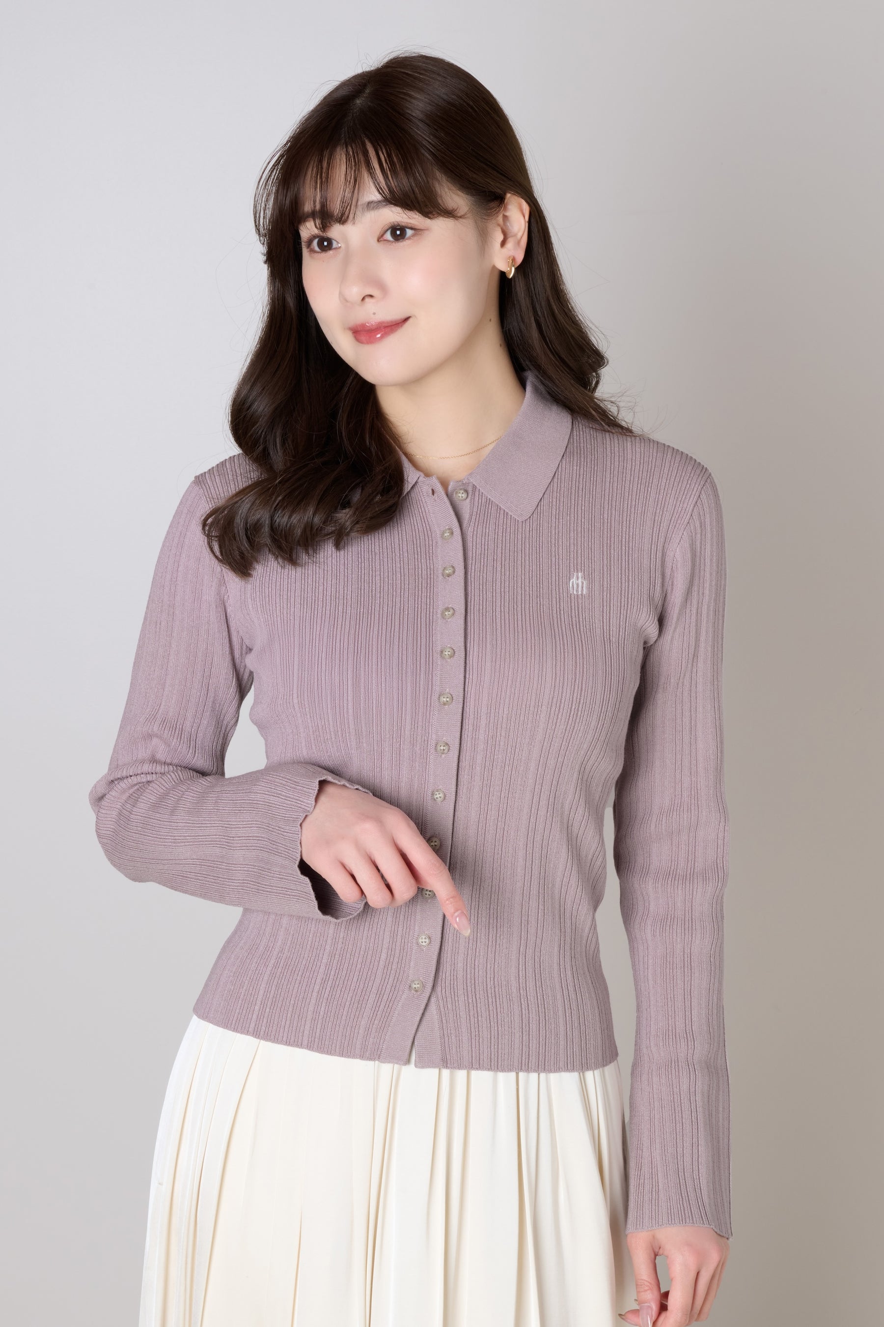 [New color] Trois Rib Knit Polo Top