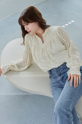 Chiffon Gathered Blouse