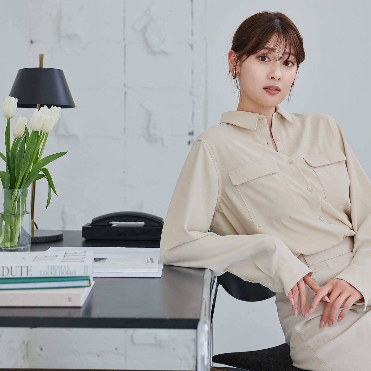 Essentia］Multi-Way Twill Shirt