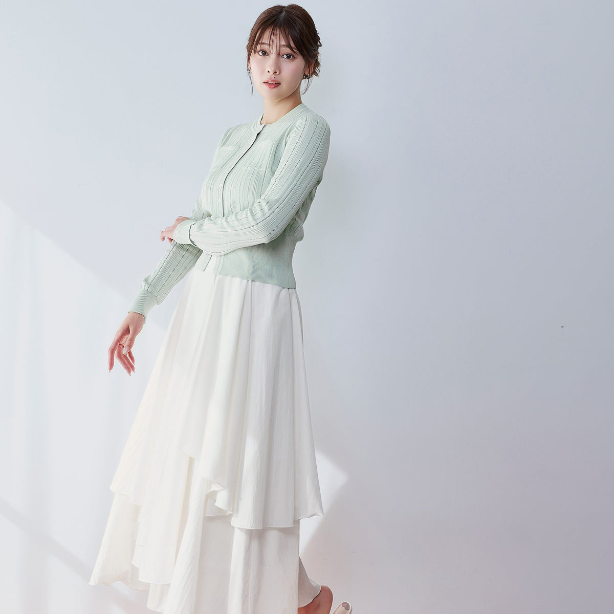 スカート herlipto Asymmetry Tiered Skirt M Essentia］Asymmetric Tiered Skirt