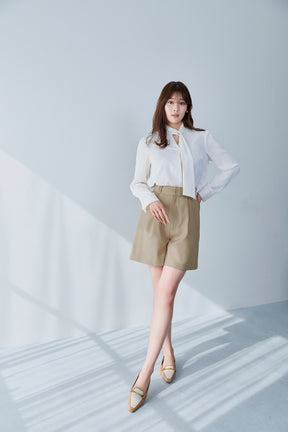 Long Tie Slit Blouse