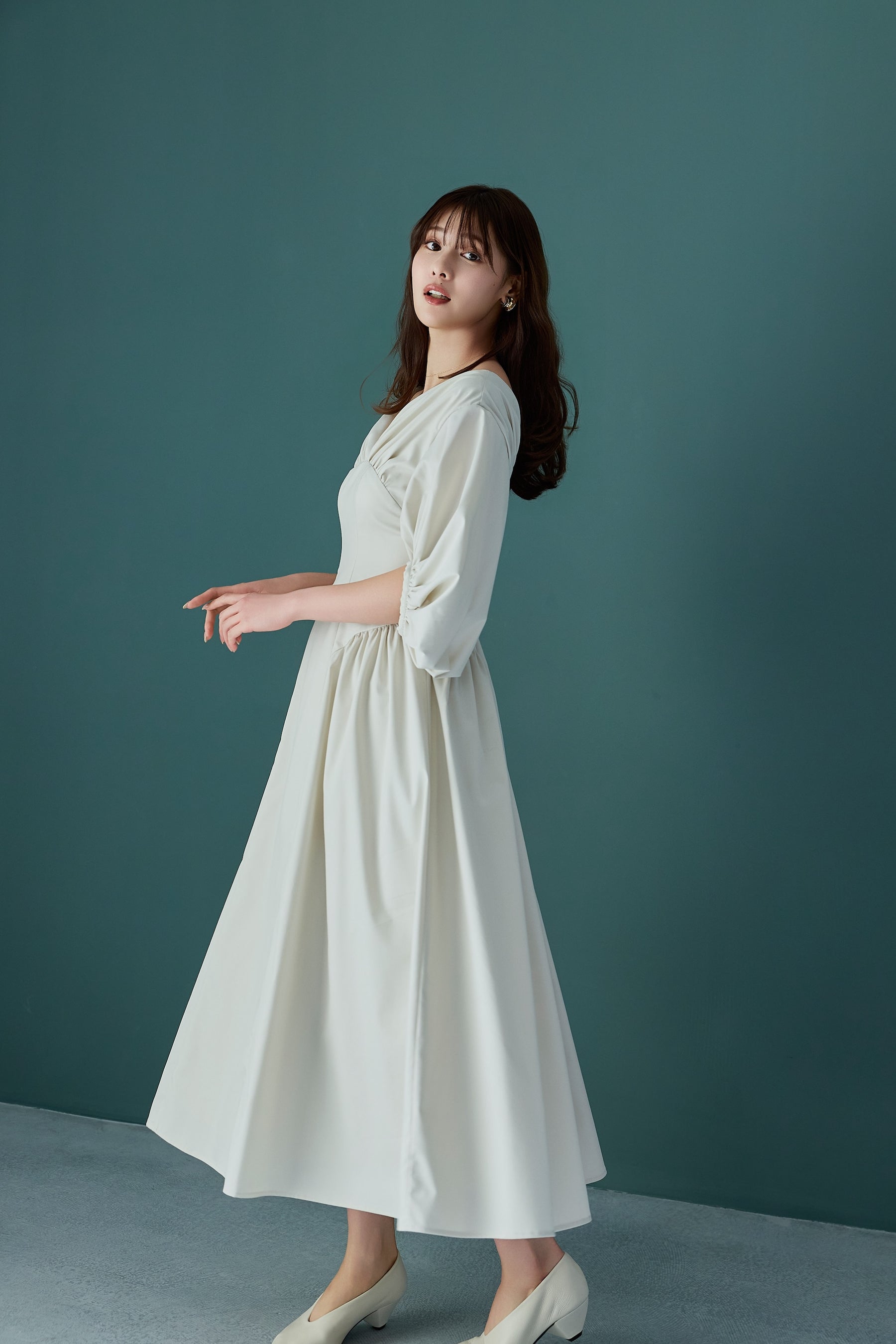 Gathered Sleeve Dress