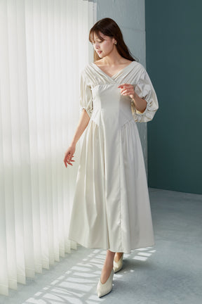 Gathered Sleeve Dress