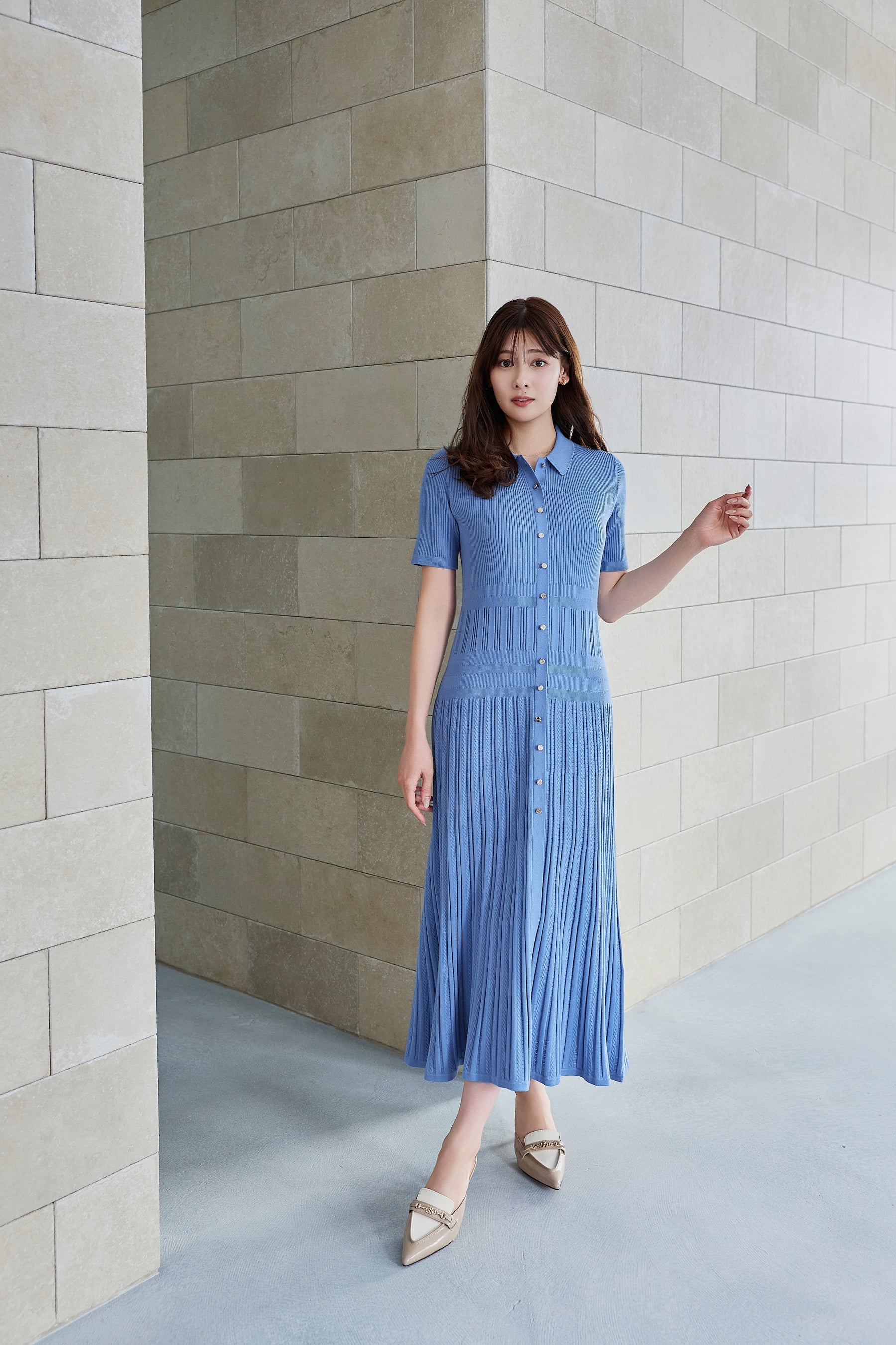 Eyelet Polo Knit Dress