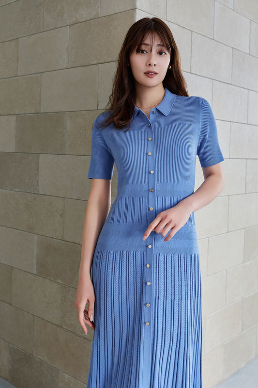 Eyelet Polo Knit Dress