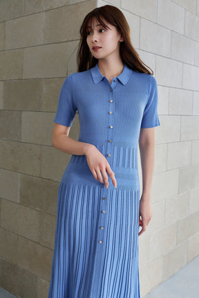 Eyelet Polo Knit Dress
