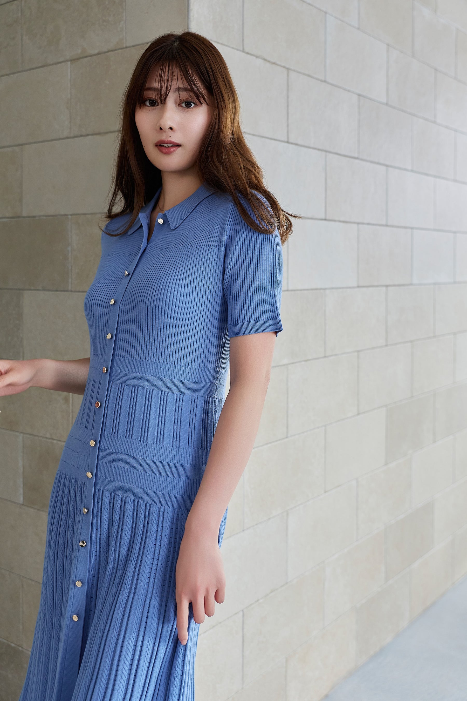 Eyelet Polo Knit Dress