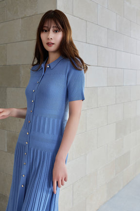 Eyelet Polo Knit Dress