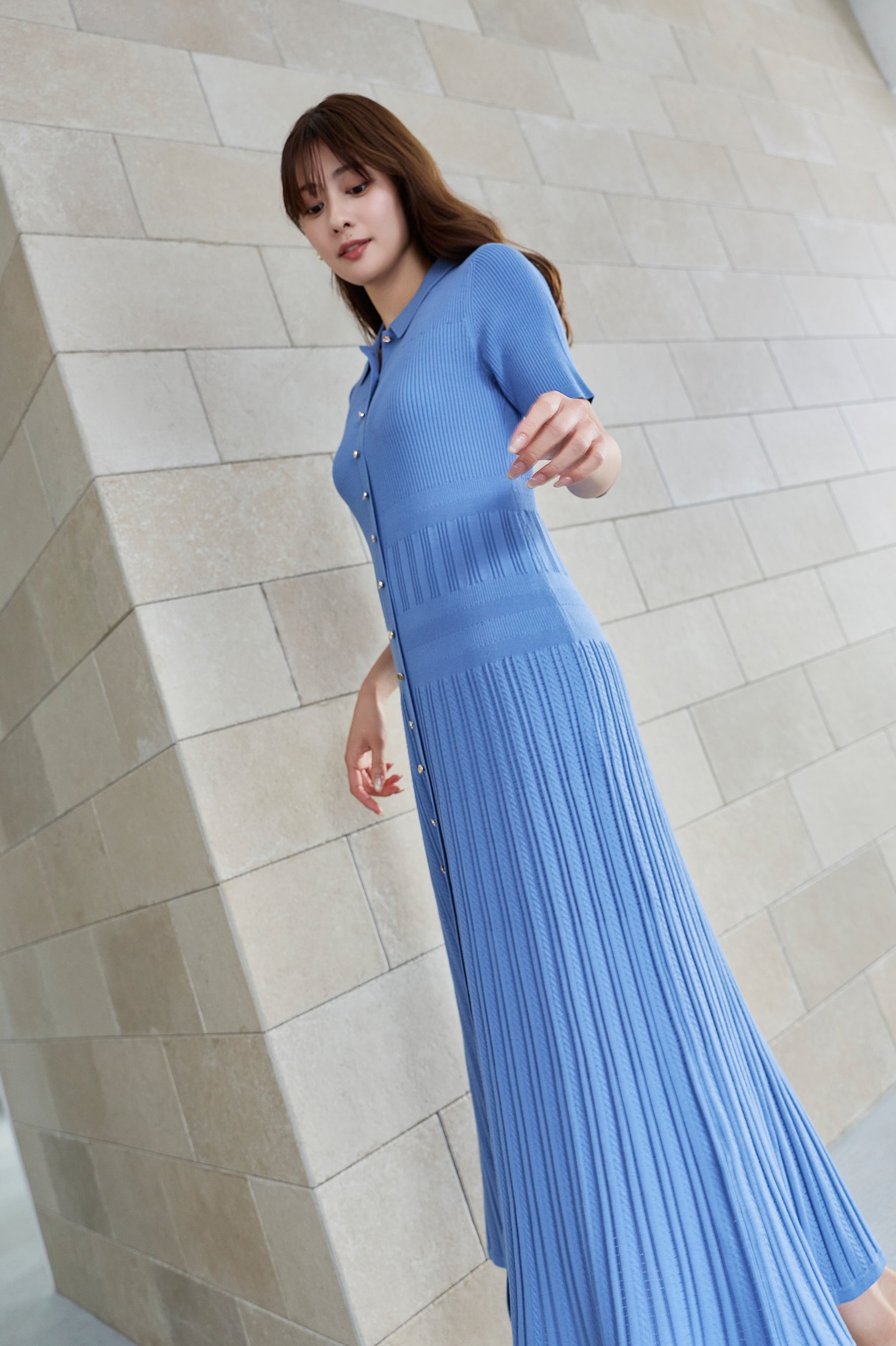 Eyelet Polo Knit Dress