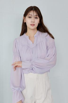 Chiffon Gathered Blouse