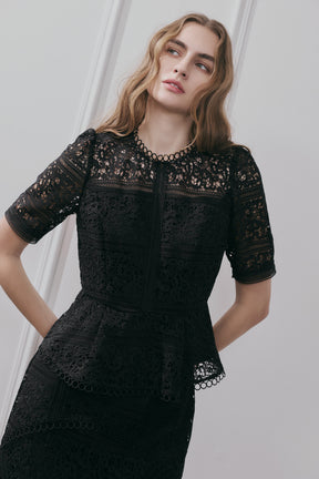 Vol.2 Embroidered Lace Peplum Top
