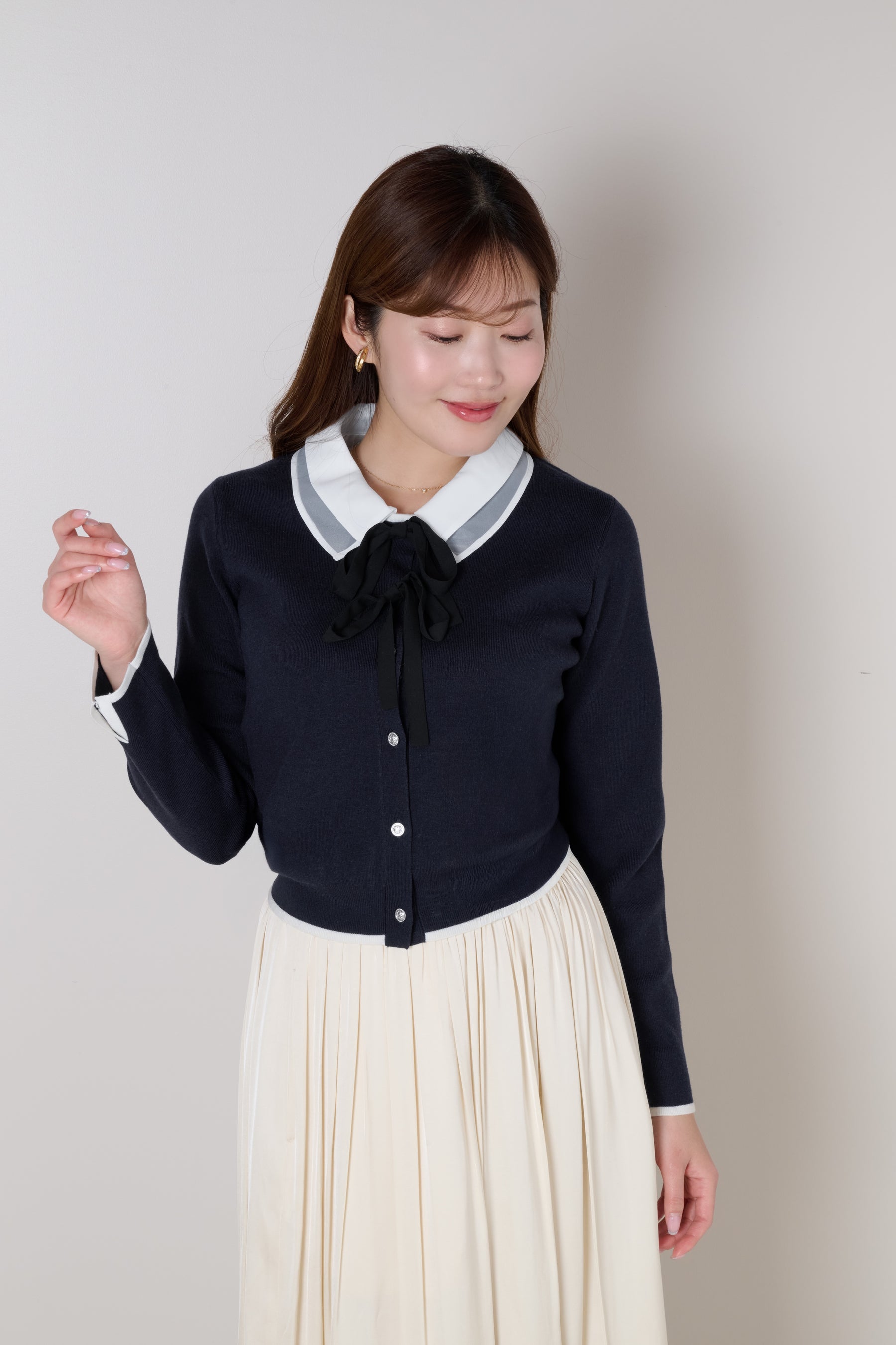 Lilas Ribbon Knit Cardigan