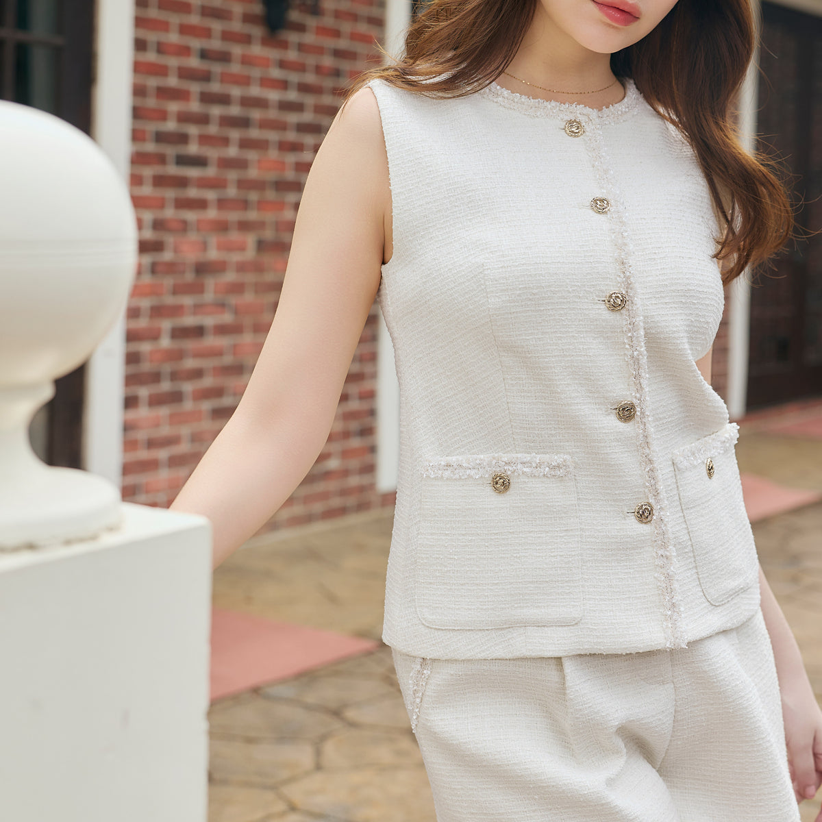 na.e Novel TWEED Vestツイード アイボリ ー Na.e】ナエ Novel TWEED Vestツイード アイボリ ー 【公式通販】