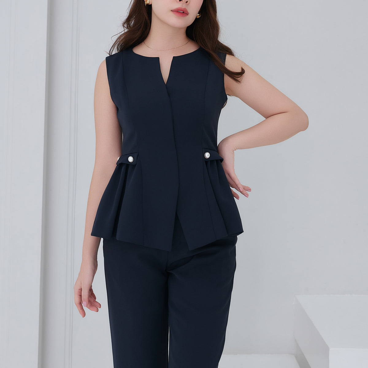 パンツ Herlipto Pearl Button Flap Set-Up Pearl Button Flap Set-Up