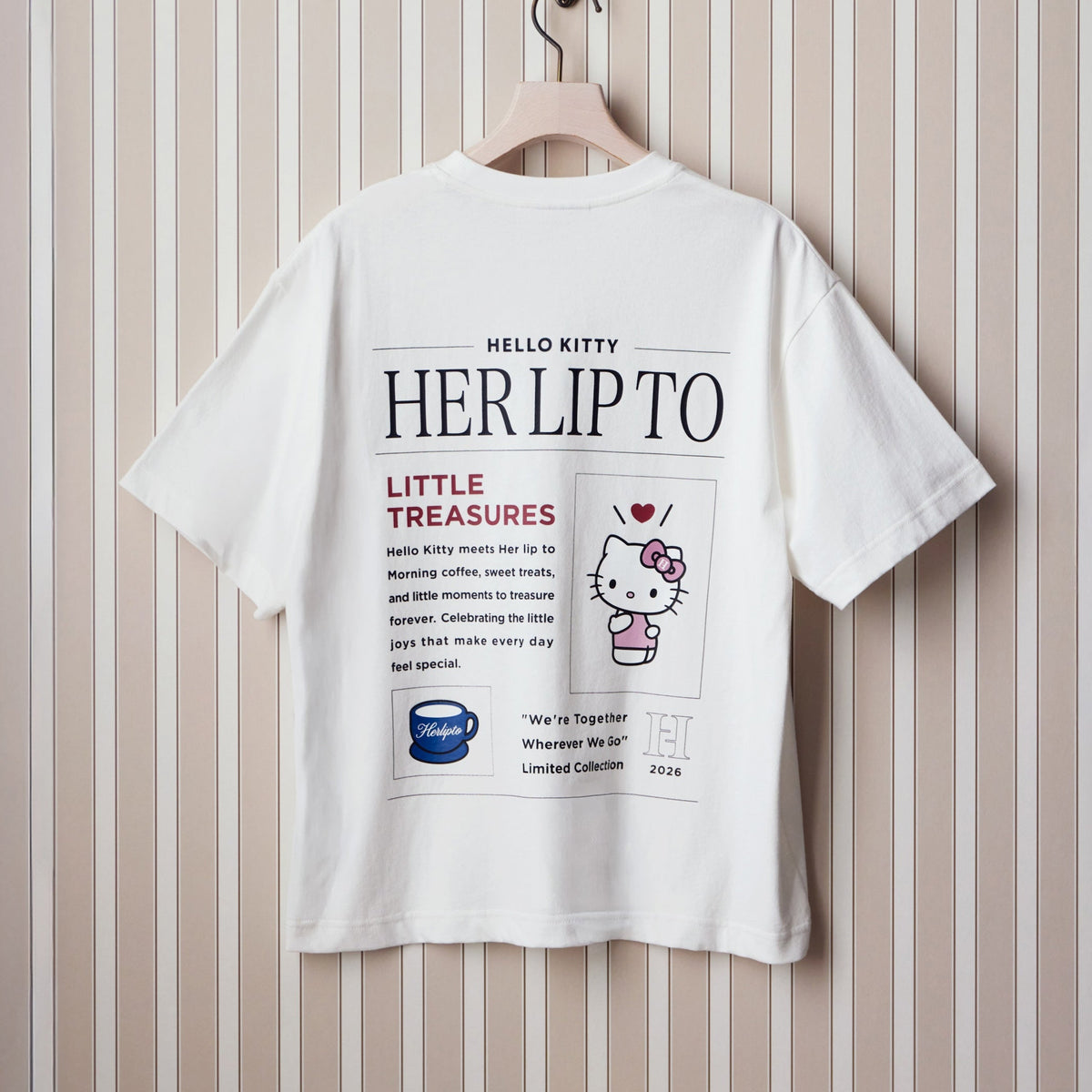 white/M】HLT x Hello Kitty Tabloid Tee