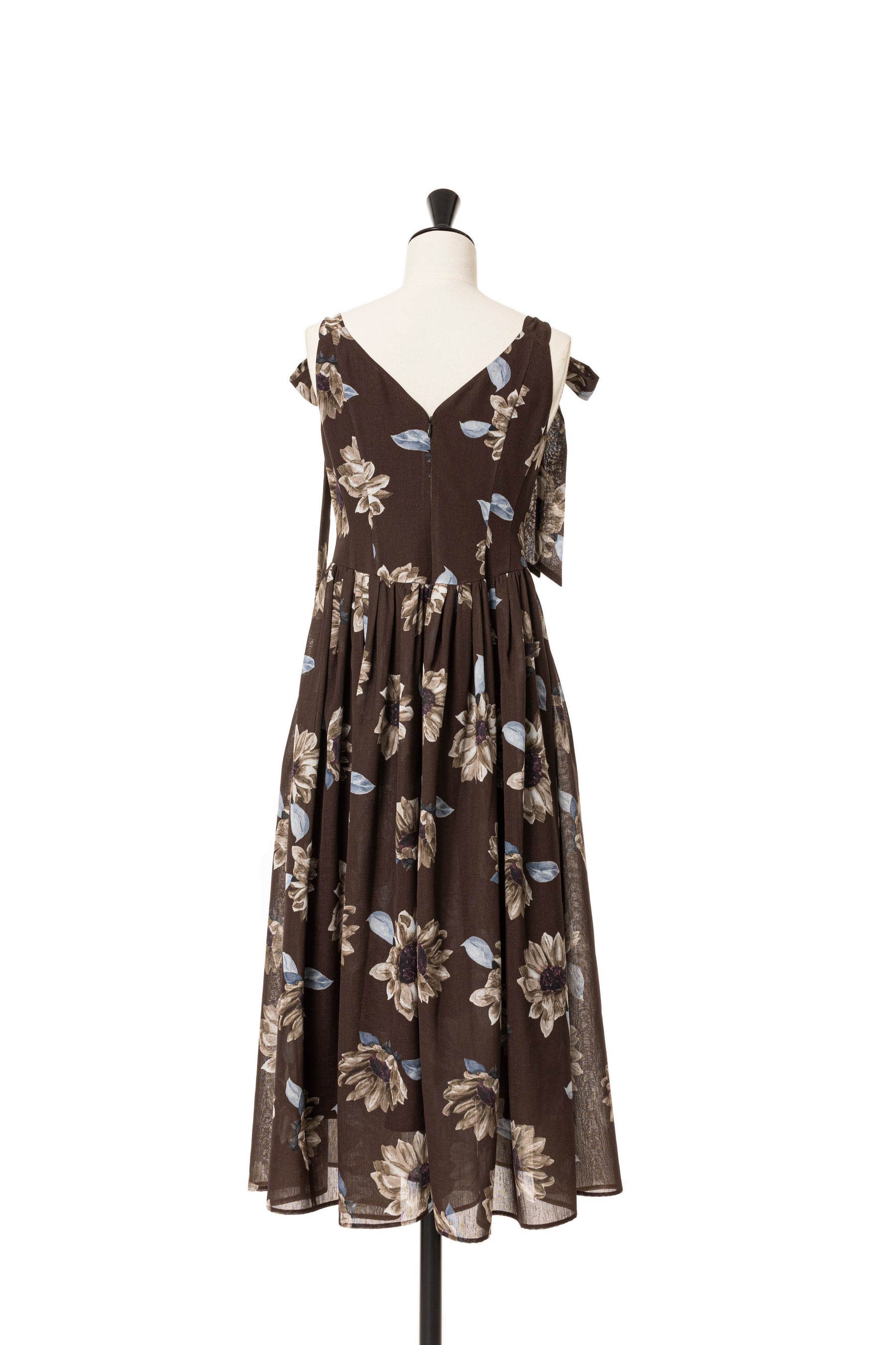 Sunflower-Printed Midi Dress