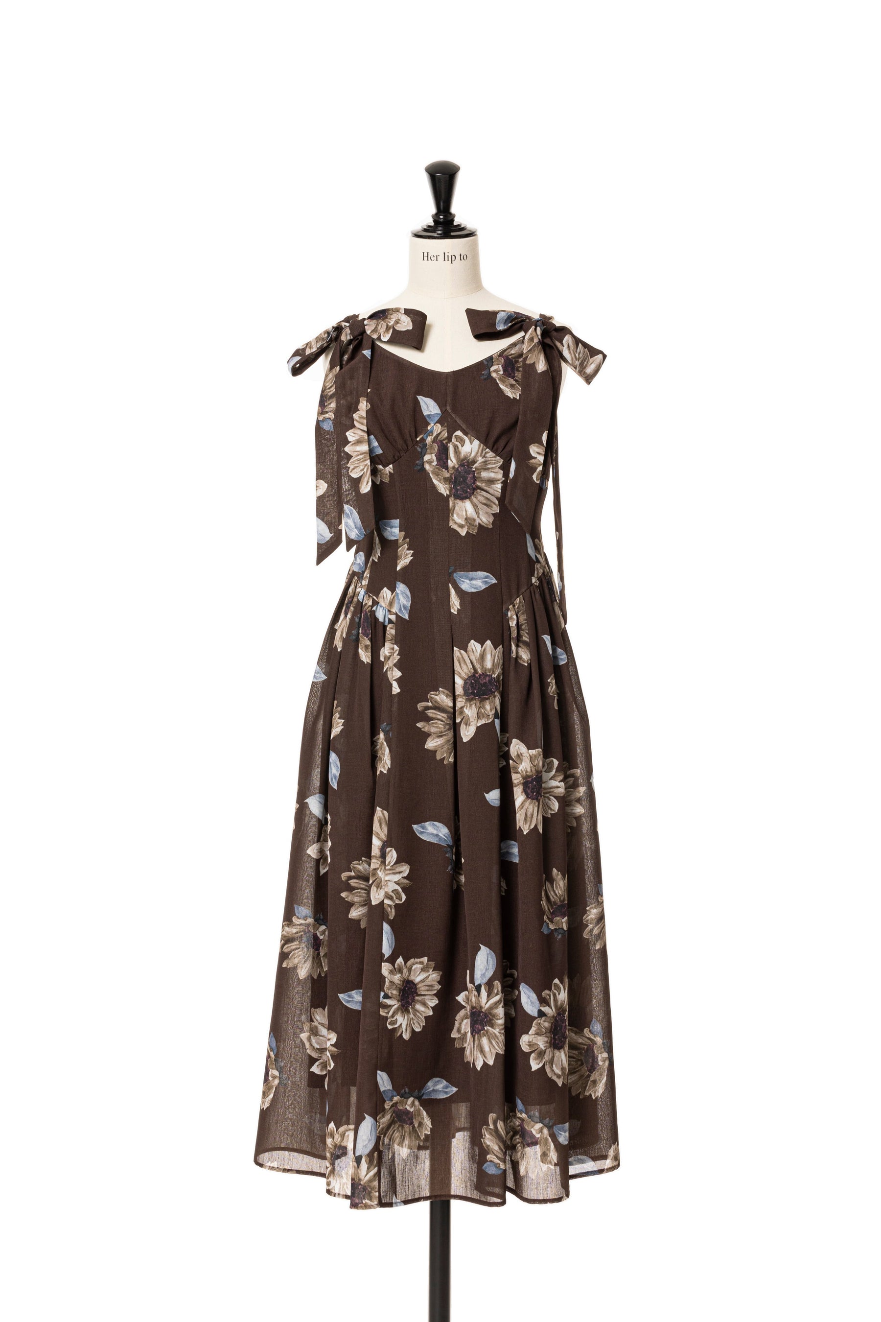 Herlipto sunflower-printed midi dress-