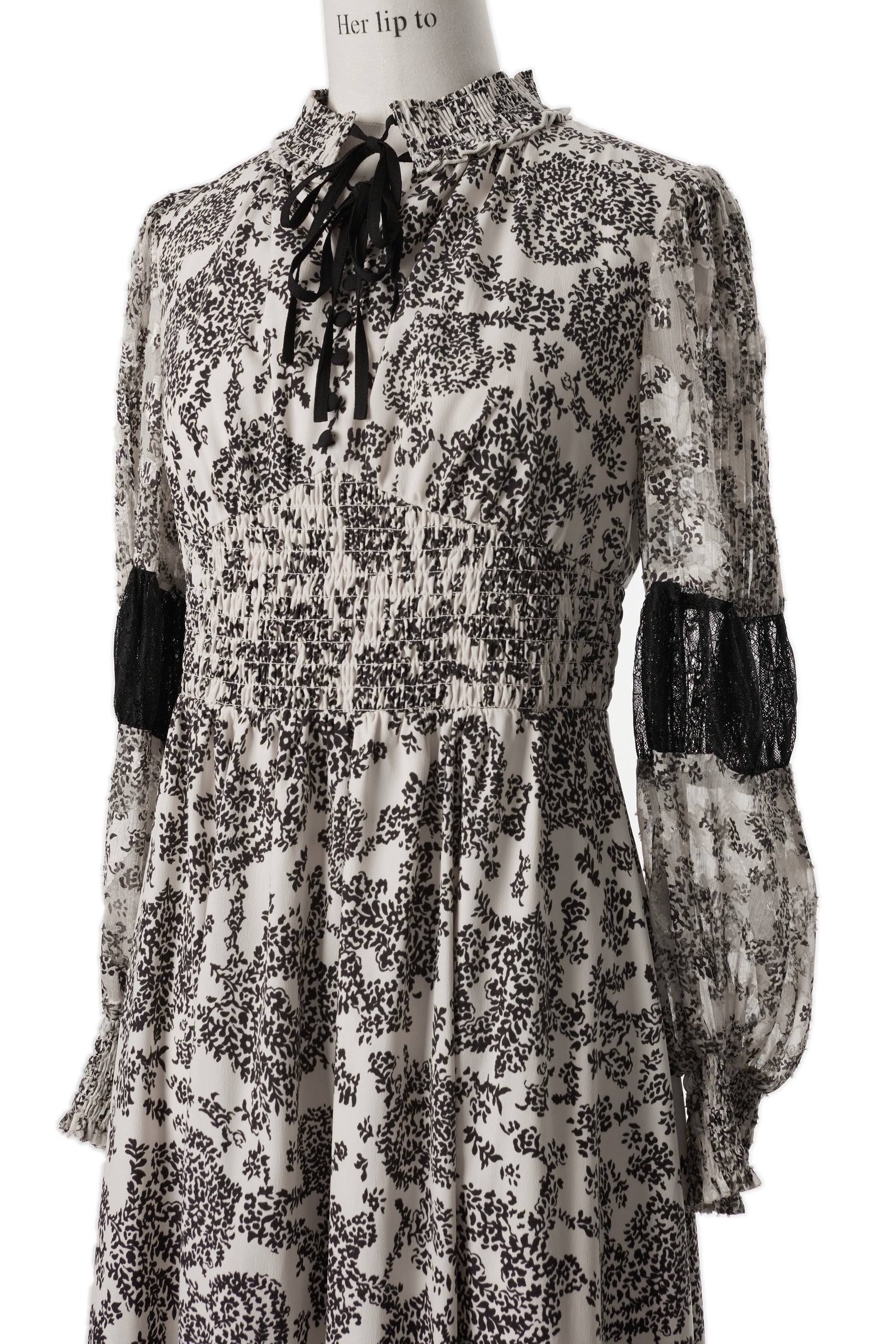 Winter Floral Long-sleeve Dress