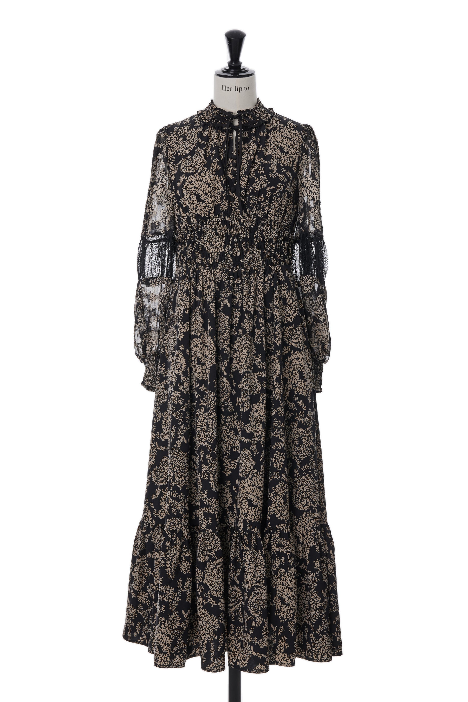 【新色】Winter Floral Long-sleeve Dress