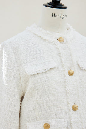Silky White Tweed Jacket