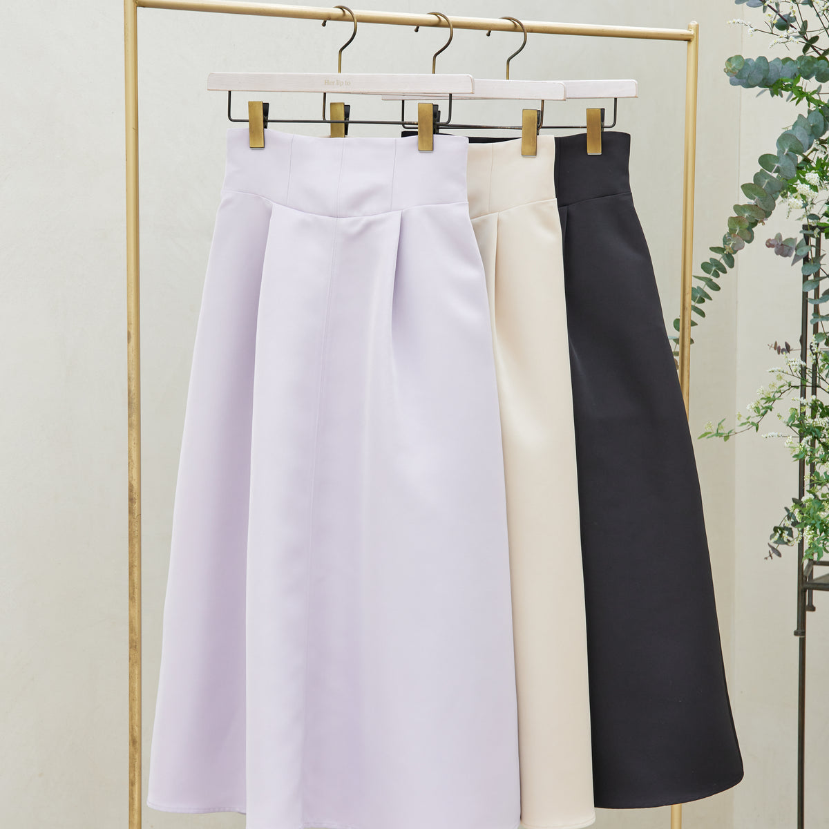 High Waist Satin Volume Skirt