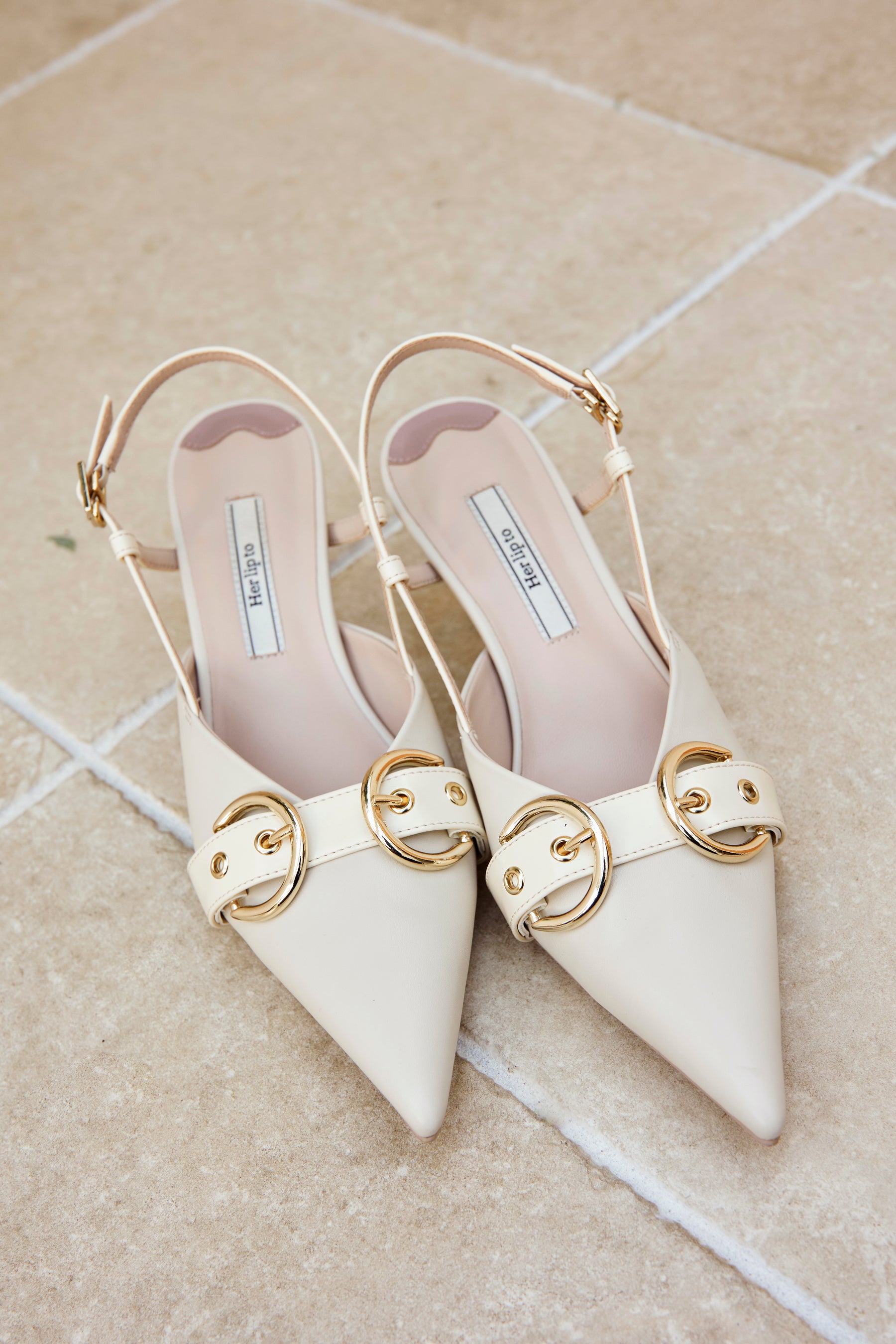 [Shipped in late February] Buckle-Belted Slingback Pumps
