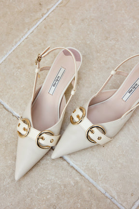 [Shipped in late February] Buckle-Belted Slingback Pumps
