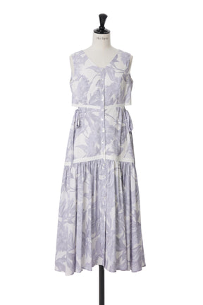 [Posting ended] Floral Cut-Out Long Dress