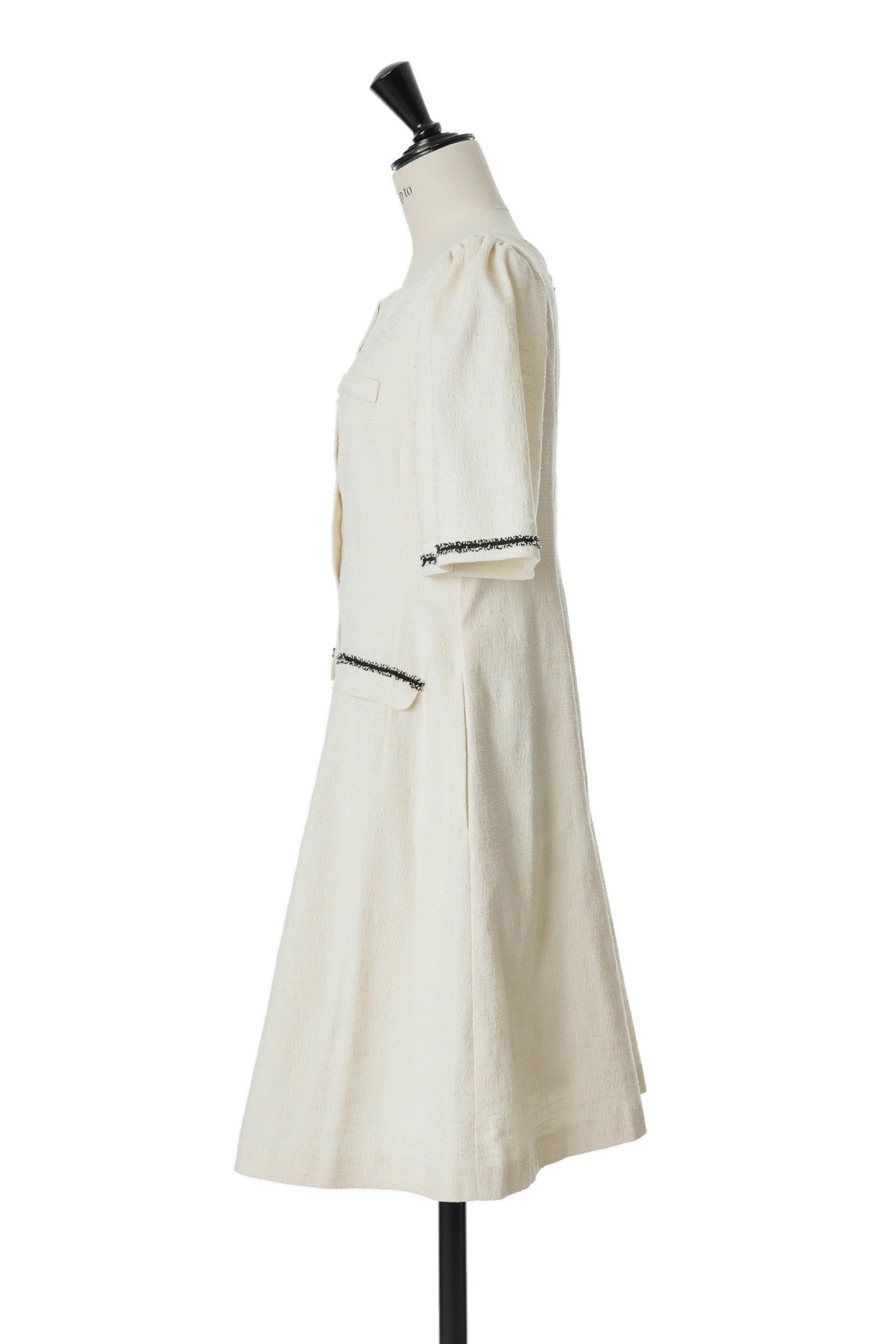 Canal Tweed Mini Dress  色White