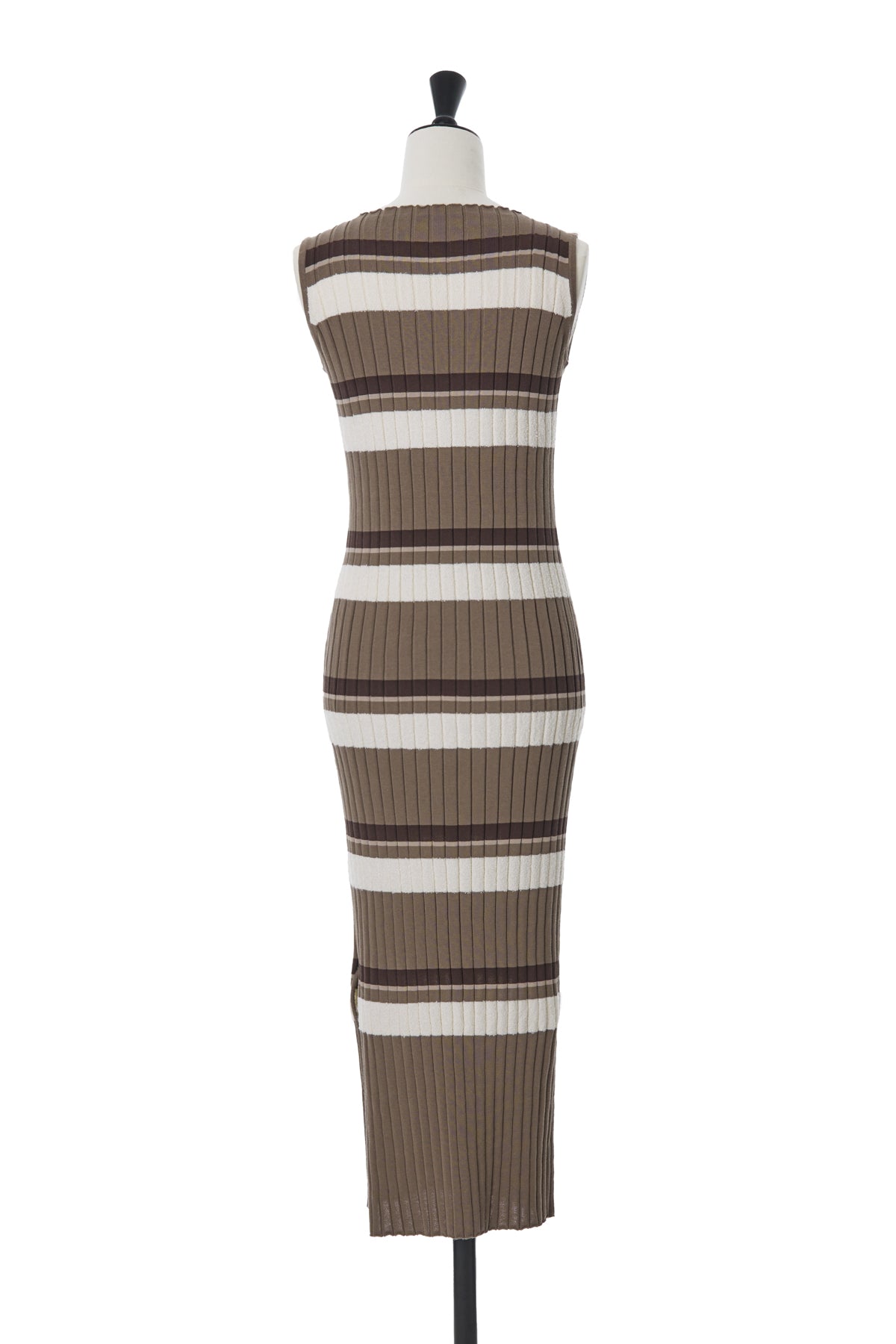 6月下旬発送】Cotton Striped Ribbed Knit Dress